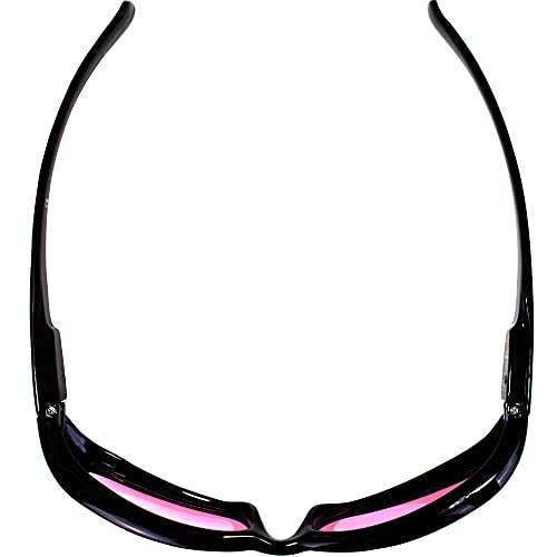 Bad Attitude Motorcycle Riding Sunglasses Black Frames with Rose Lenses4