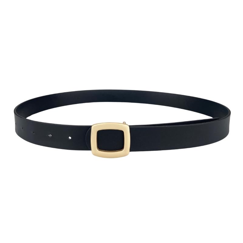Women's Simple PU Leather Belt for Jeans | Black Decorative Fashion Belt with Classic Pin Buckle-image-39