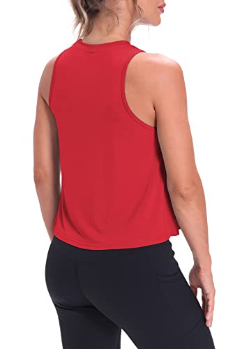 Image of Mippo Crop Tops for Women Womens Workout Tops Flowy Cropped Tank Tops Athletic Shirts