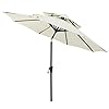 Helios&Hestia 270 cm dubbele punt markt, tuinparasol, terrasparasol, tafelscherm, tuinscherm met zwengel en helling, UPF…