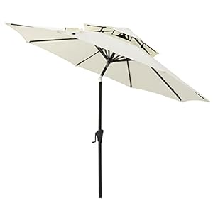 Helios&Hestia 270 cm dubbele punt markt, tuinparasol, terrasparasol, tafelscherm, tuinscherm met zwengel en helling, UPF…