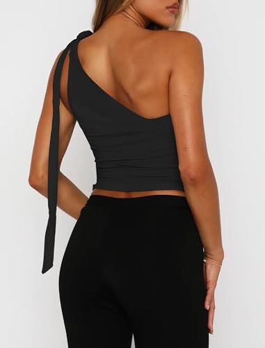 Matunana Womens One Shoulder Tops - Going Out Crop Y2k Cute Tank Top - image 5