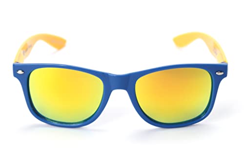 NCAA West Virginia Mountaineers WV-3 Blue Front Temple, Gold Lens Sunglasses, One Size, Blue3
