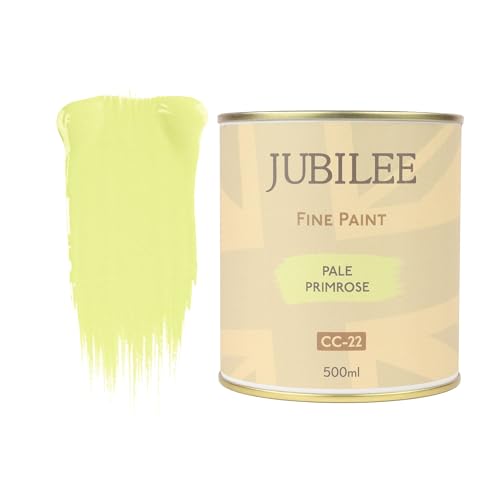 Guild Lane Jubilee Furniture Paint – Upcycle & Transform Wood, Metal & Glass – Soft Sheen Finish for Indoor & Outdoor – Durable & Easy to Apply Multi-Surface Paint (Pale Primrose, Yellow, 500ml)