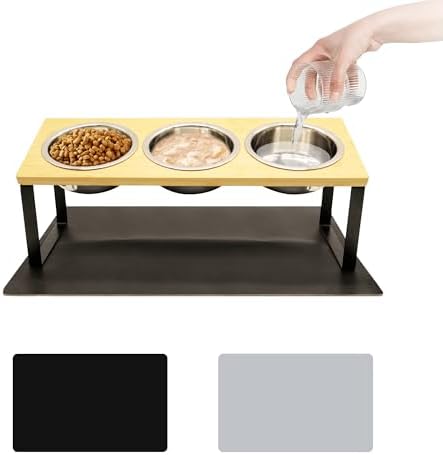 Elevated Dog Bowls Stand Upgraded Elevated Cat Bowls With Food Mat