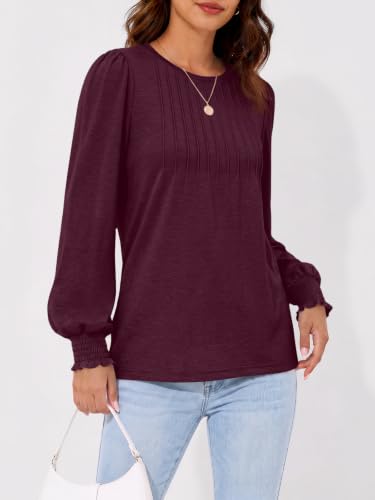 Image of AUTOMET Womens Long Sleeve Shirts Fall Blouses Tops Business Casual Outfits