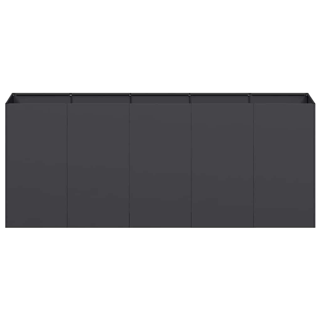 vidaXL Pflanzkübel Schwarz 200x40x80 cm Kaltgewalzter Stahl, Pflanzschale, Garten-Garten-Pflanzkübel, Outdoor-Pflanzgefäß, Hochbeet, Pflanzgefäß