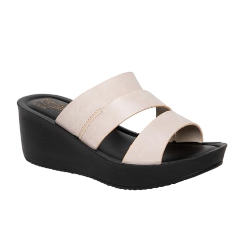 Image of BELLA Women Fashion Wedge Slip On Brown Sandal | Durable | Stylish | Comfortable | Slip Resistant | Lightweight and Breathable