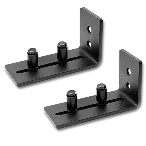 PHITUODA 2 Stück Scheunentür-Bodenführung, Scheunentür-Bodenführung, Wandhalterung, Scheunentür-Bodenschiene, Schiebetür-Bodenführungen (2 Rollen, schwarz) Cover