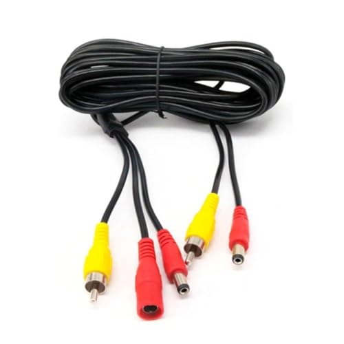 Gettimore 6M Câble d'extension vidéo et d'alimentation pour caméra de recul RCA et moniteur de recul ABS étanche 12 V Noir