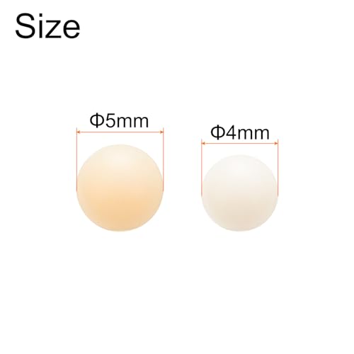 Image of uxcell 24pcs Nylon Bearing Balls 4mm 5mm Solid Plastic Balls, Precision Mini Nylon Balls