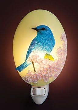 Indigo Bunting Night Light - Ibis & Orchid Designs Flowers of Light Collection