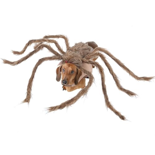 Spinnen-Kostüme für Hunde, Halloween-Kostüme für Hunde, Spinne – Haustier-Outfits, Riesen-Simulation, mit Fell, Kostüm-Zubehör