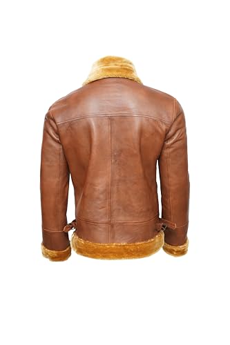 B3 Bomber Sheepskin Shearling Leather Jacket Raf Aviator Fighter Pilots WW2 Winter Fur Jacket For Men2