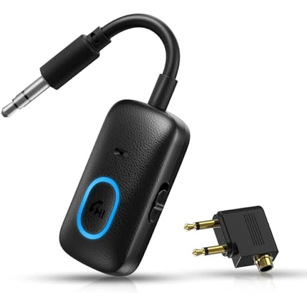Adapter AUX Bluetooth, ORIA 2 w 1, transmiter Bluetooth 5.4, redukcja szumów, tryb głośnomówiący, Plug and Play, adapter audio jack 3,5 mm do telewizora, samolotu, samochodu i słuchawek