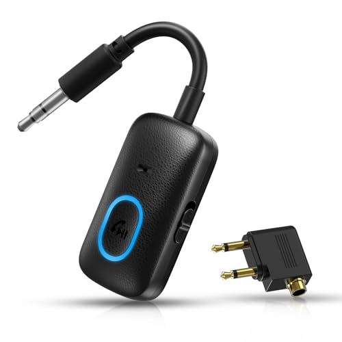 Bluetooth 5.4 Sender Empfänger ORIA Bluetooth Aux Adapter Flugzeug 2 in 1 Blue-Tooth Klinke Adapter 3 5 mm Audio Transmitter Receiver Kopfhörer Bt TV