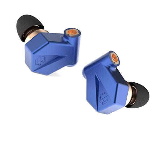 Light Harmonic Stella Wired Over Ear in-Ear Monitors, Hybrid Balanced Armature and Dynamic Triple Driver. MMCX Detachable Silver 3.5mm and 2.5mm Cable – Starry Night Blue