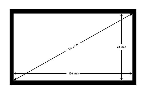 Image of BIG VUE 150 Inches Fixed Frame Projector Screen 16:9 Diagonal Active 3D 4K Ultra Hd Projection Screen for Classroom, Office & Home Theater (150 Inch, White)
