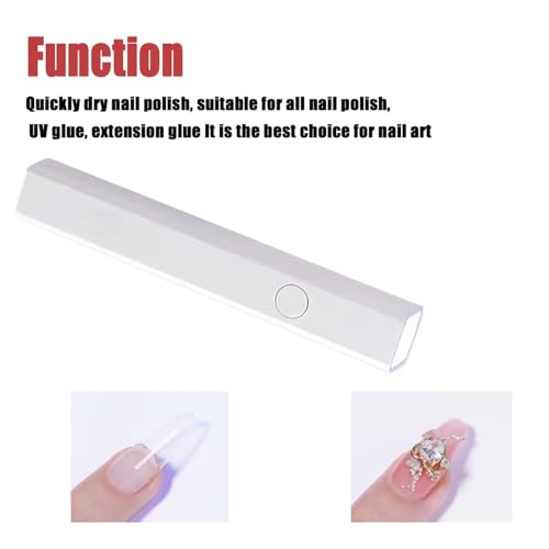 Liedrg Professional High-Definition UV Light for Gel Nails, 5X Magnification Flash Cure Nail Lamp with Protective Cover, Portable Cordless Rechargeable LED Nail Dryer with 20 and 60s Timer, White — view 3