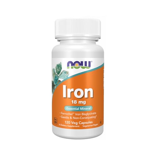 NowFoods Iron 18 mg Essential Mineral 120 Veg Capsules