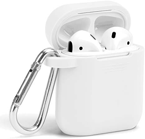 AirPods Case, GMYLE Silicone Protective Shockproof Wireless Charging Airpods Earbuds Case Cover Skin with Keychain accessory kit Set Compatible for Apple AirPods 1 & 2 2016-2019  Navy Blue