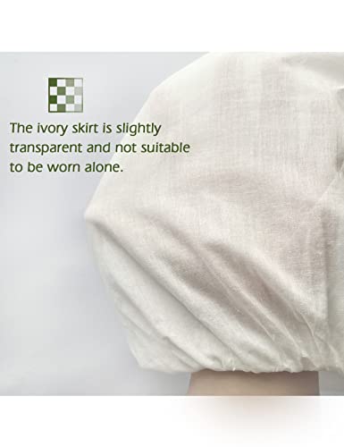 Beautelicate Half Skirt Slip Extender With Lace 100% Cotton Long Length Ivory #TOP4