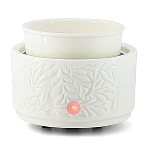 Wax Melt Warmer,Electric 3-in-1 Wax Melter,Ceramic Candle Wax Warmer Burner for Scented Waxs,Candle Warmer Scent Oil Burner Home Aromatherapy-White