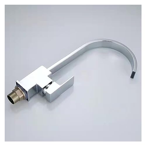 Mitigeur d'évier chromé avec robinet de cascade de cuisine et coude en laiton pour eau chaude - 5