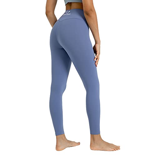 zero point Calça legging feminina de cintura alta sem costura frontal, Azul marinho, M
