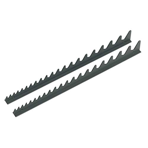 Sealey WR01 Sharks Teeth Spanner Rack, 2.1cm x 6.9cm x 49.9cm, Silver, 2 Pieces