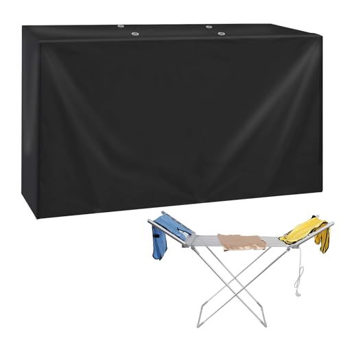 Povxlum Extended mopping Heated Airer Cover Groundlevel Winged Heated Clothes Airer Drying Cover Clothes Drying Rack Cover Fit with Winged Heated Airer, Heated Clothes Airer Cover Only (Black)