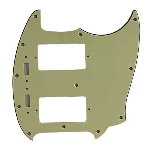 For Mustang With PAF Humbucker Pickup Guitar Pickguard (3 Ply Vintage Green)