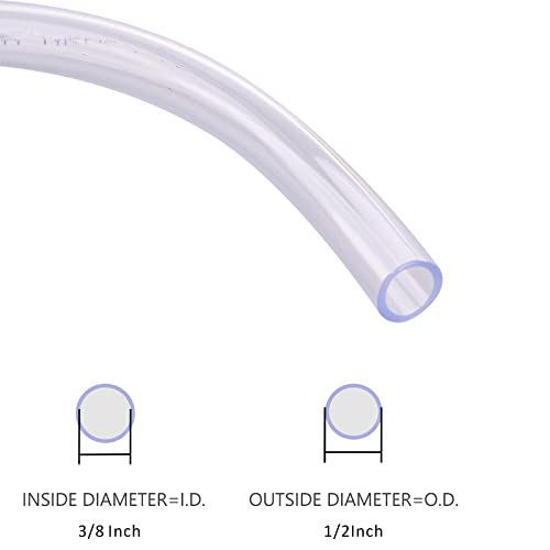 dernord pvc tubing 3834id x 1234od flexible clear vinyl hose 10 feet for food grade