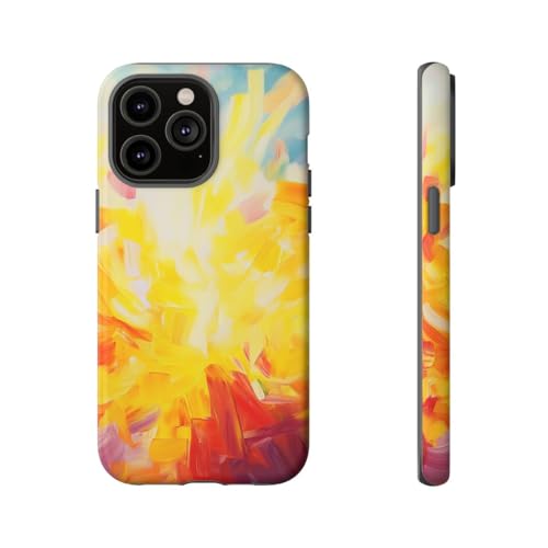 Abstrait Bright Sunshine coque rigide mate iPhone 14 Pro Max jaune pour le bureau