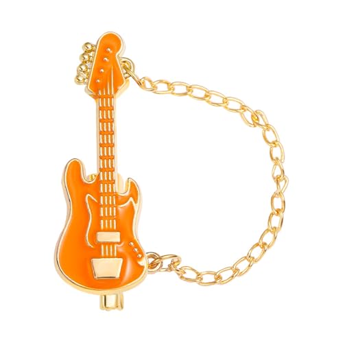 Image of Guitar Tassel Chain Brooch Pin Cute Enamel Musical Instrument Badges on Backpack Guitar Brooches Badges Pins Present Gifts Accessories Brooch