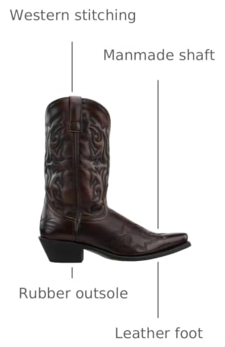 Image of Laredo Mens Hawk Embroidered Snip Toe Pull On Casual Boots Mid Calf - Black