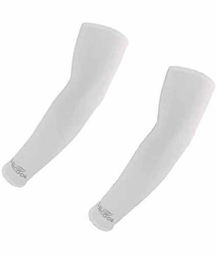 Atyourdoor Hi-cool Arm sleeves for UV Sun Protection and sports - (White Color) 2