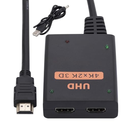 Splitter HD para TV - Dispositivo de distribución de video 110g, Adaptador HD 4K, Distribuidor de video de audio Ultra Fast Processing Distribuidor Hub | de conexión de monitor para