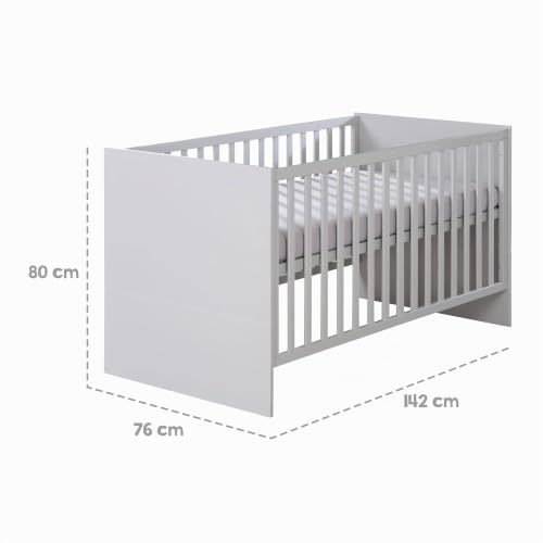 Miniatura 5 de Roba Lea - Cuna De Bebé Escalable 70 X 140 Cm, Convertible En Cama Infantil, Regulable En Altura, 3 Barras Extraíbles, Color Beige Y Gris