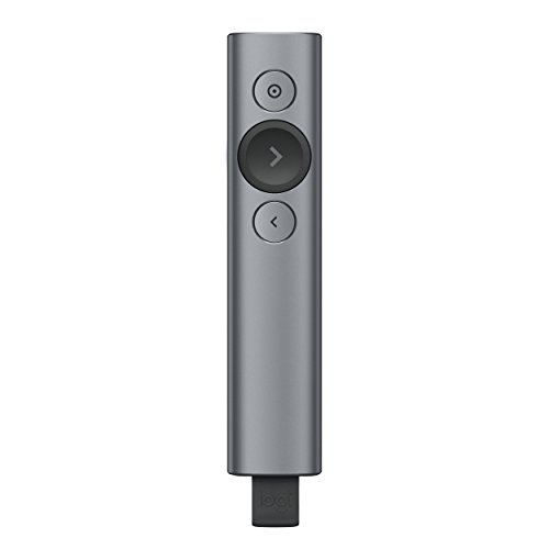 Logitech Spotlight Remote Control Bluetooth/RF Grey – Remote Controls (Bluetooth/RF, 2.4 GHz, 30 m, 3.1 Gen 2), Lithium Polymer (LiPo), USB