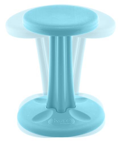Image of Kore Junior Wobble Stool, Flexible Seating, Ages 8-9, 16in, Pale Blue | Wiggle chair for classroom and home boosts focus, improves posture, and provides an energy outlet; anti-tip base; Made in USA