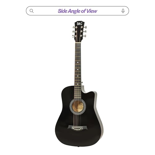 Image of BLUEBERRY B-38C, Acoustic Guitar Kit with Bag, Strap, One Pack Strings And 2 Picks - 38 Inch (Black)