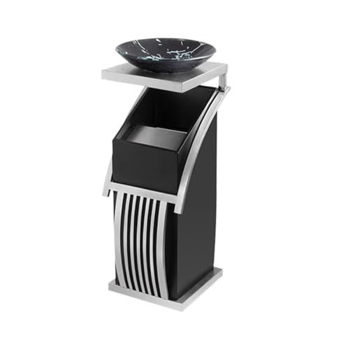 Outdoor Trash Can Butt Receptacle - Silver Patio Waste Container with Removable Inner Bucket for Easy Garbage Disposal - Ideal for Outdoor Use, Yard, and Garden