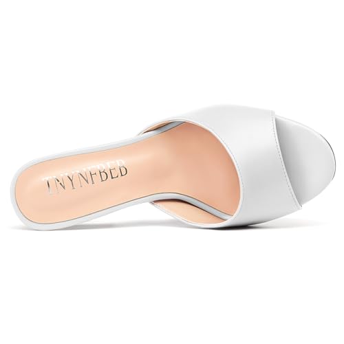 Image of TNYNFBEB Women Stiletto High Heel Peep Open Toe Sandals Slingback Slip-on Wedding Office Cute Basic Classic 3.9 Inches Heels