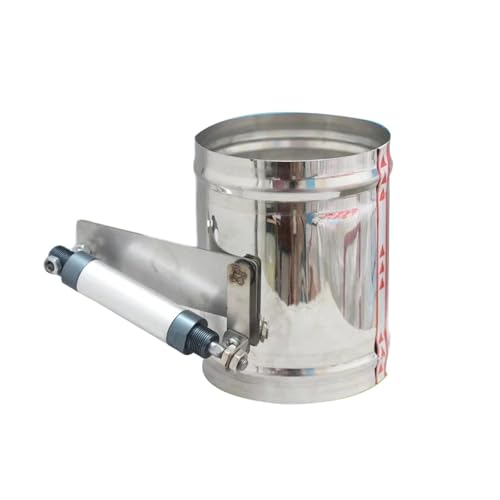IEEONCNON Air Damper Valve Stainless Steel Pneumatic Damper Pneumatic Control Valve Cylinder Regulator od51mm-250mm Straight Type(200mm)