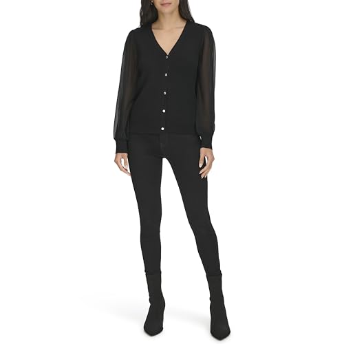 Calvin Klein Women's V Neck Button Front Cardigan Sweater