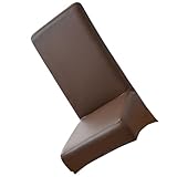 Toyvian Elastischer PU Stuhlbezug Wasserabweisend Braun für Esszimmer und Lounge