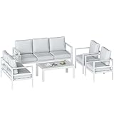 set giardino alluminio CUSCINI IN TESSUTO OLEFIN DA 220 GSM: Realizzati in tessuto Olefin resistente, i cuscini offrono protezione avanzata contro raggi UV, sbiadimento, acqua e strappi, superando il poliestere ordinario per mantenere colori brillanti nel tempo. Le fodere con cerniera, facilmente rimovibili, consentono una pulizia semplice, mantenendo il set da giardino sempre in ordine e fresco.