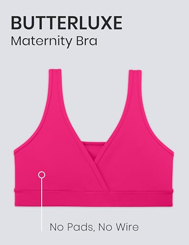 Image of CRZ YOGA Maternity V Neck Nursing Bras | Butterluxe, Doubled Lined, Light Support, Non Padded, Yoga, Extremely Soft, U Back, Wide Straps, Pregnancy and Postpartum