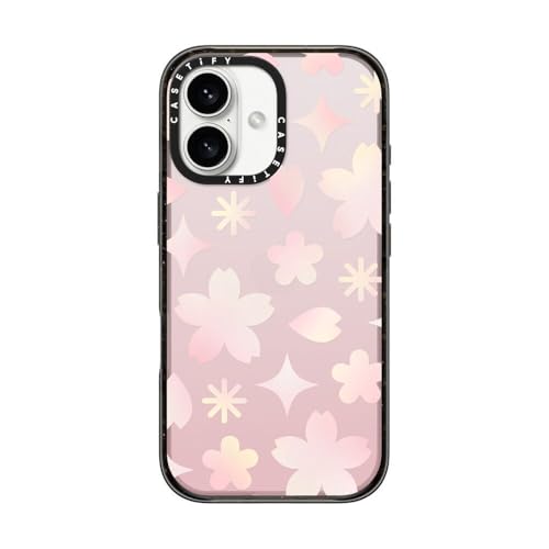 CASETiFY CpNg iPhone 16 P[X [X / 2.5m̗NA (MILKi4{) / CX[dɑΉ] - Sheer Sakura Pattern Pink - NA ubN